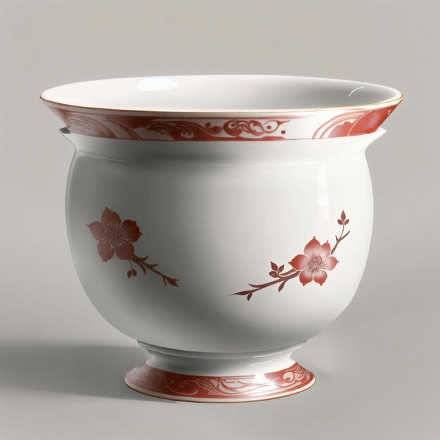 Porcelana china roja y blanca