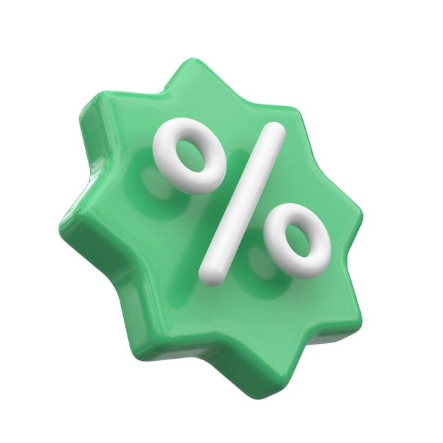 Porcentagem de etiqueta decoração de banner de venda elemento 3d
