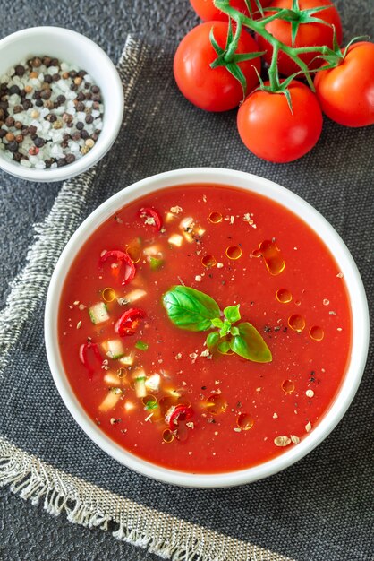 Porción de gazpacho