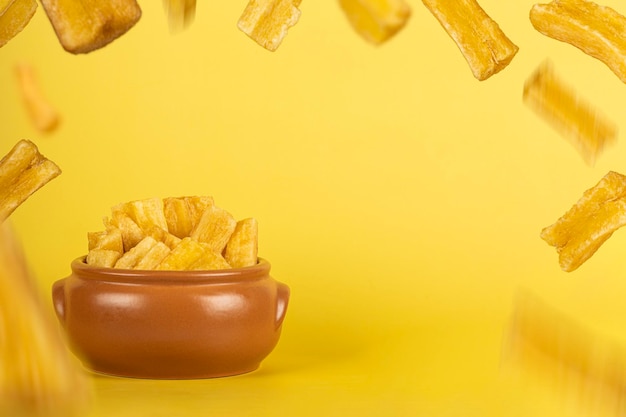 Una porción de mandiocas fritas Mandiocas