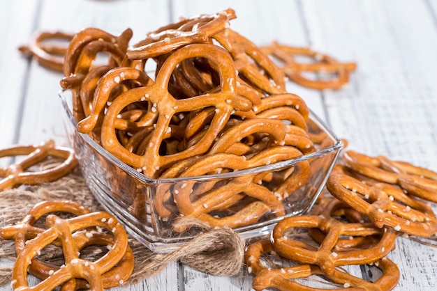 Porción de pretzels pequeños