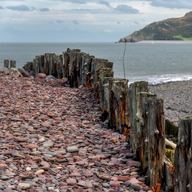 Foto porlock weir sea defesas