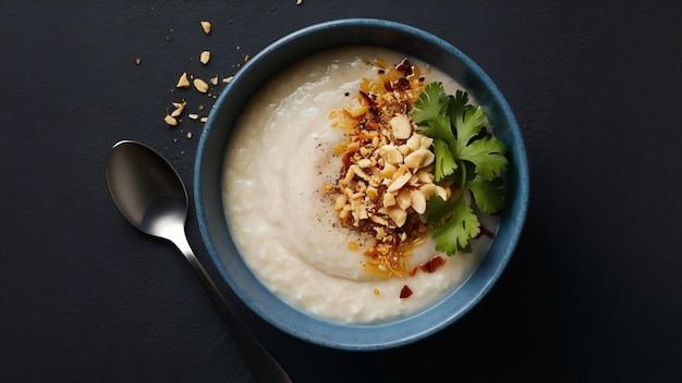 Foto porridge de frijol mung dulce con leche de coco receta tao suan