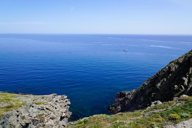 Port Vendres an der Mittelmeerküste am Südseestrand Pyrenees Orientales im Languedoc-Roussillon Frankreich