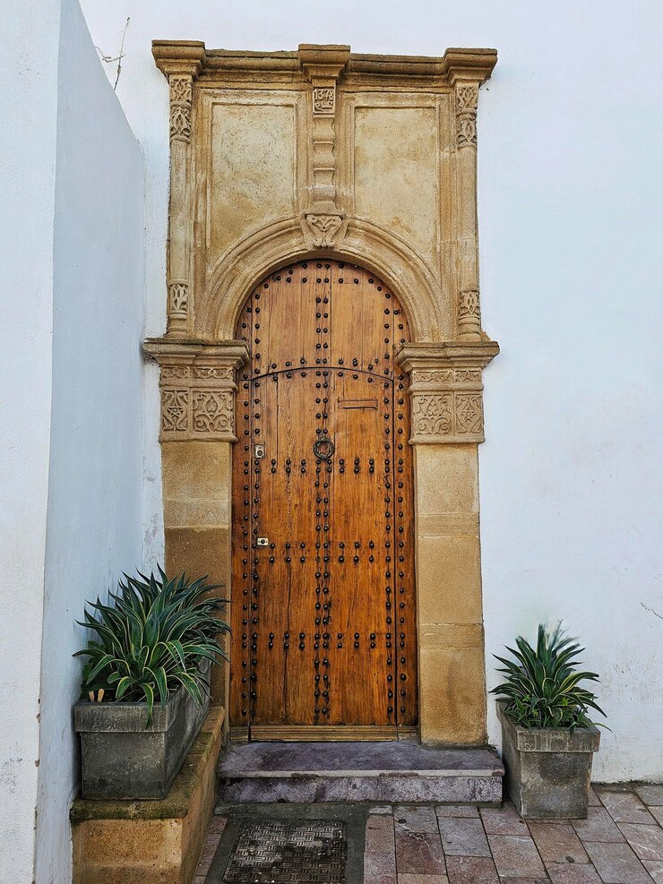 Foto porta árabe na kasbah dos udayas em rabat, marrocos
