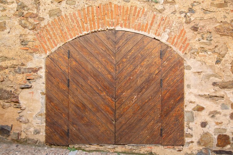 Foto porta de madeira em guadalupe espanha