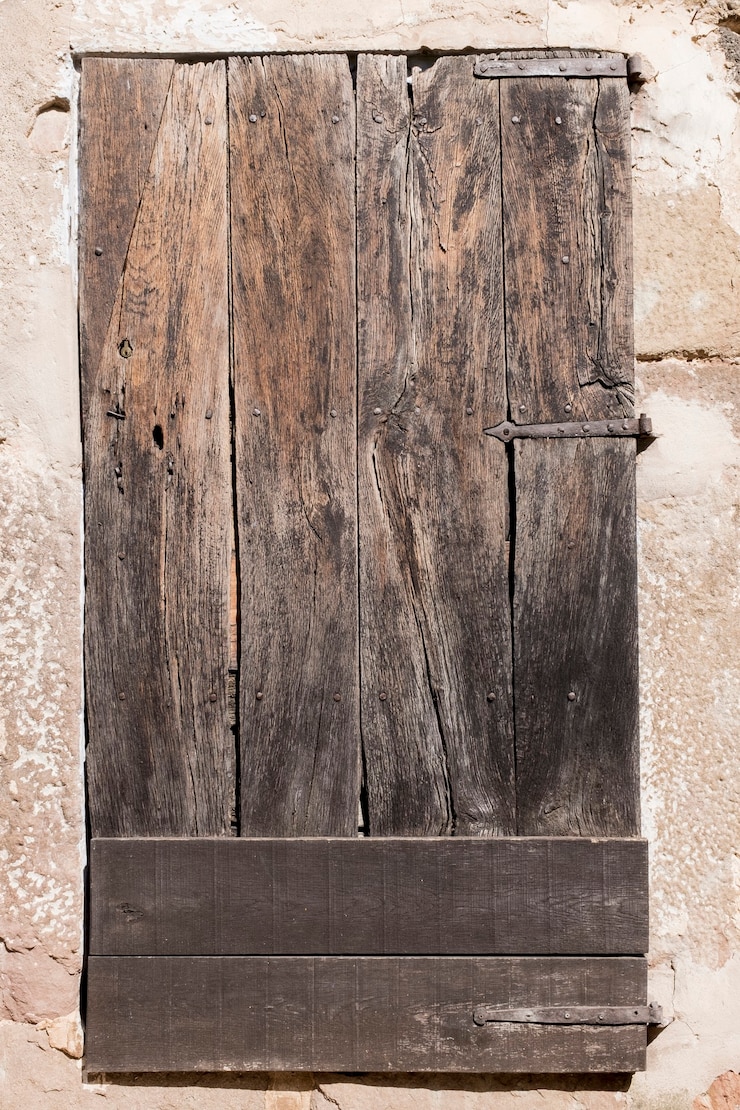 Foto porta de madeira velha danificada por anos