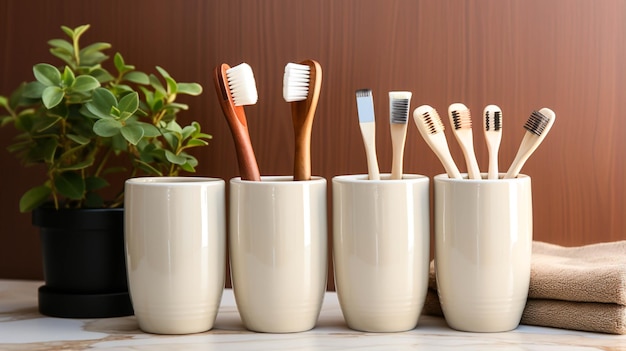 Portacepillos de dientes Accesorios de baño en blanco