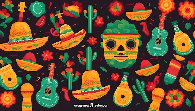 una portada colorida para un libro llamado sombrero mexicano mexicano