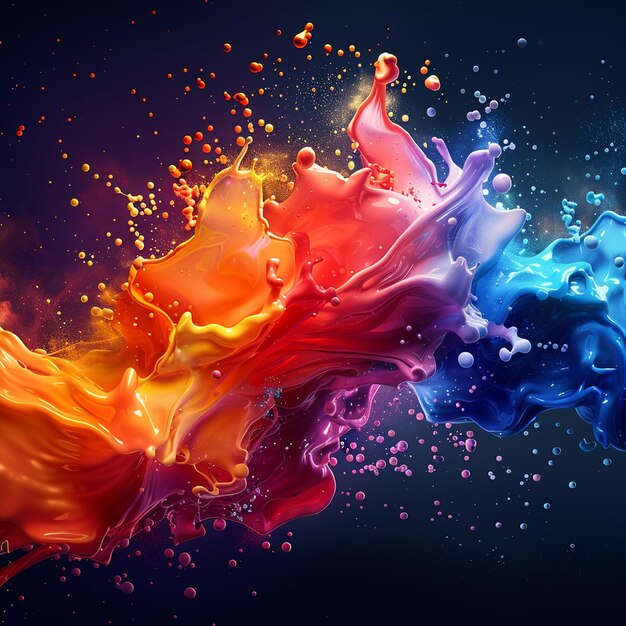 portada de Facebook para una agencia de marca con salpicaduras vibrantes de color y fondo de contraste