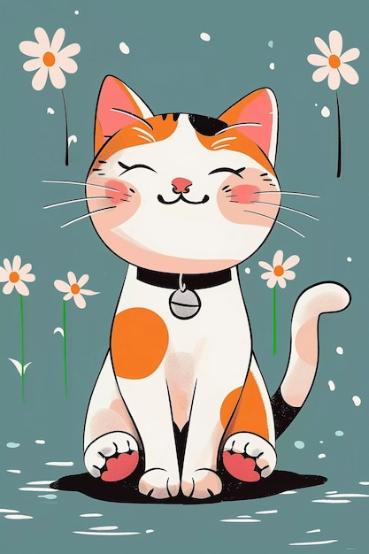 La portada de un libro de ilustraciones de gatos lindos AI generativa