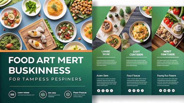 una portada de una revista para un restaurante llamado "comenzar" con un menú para una comida