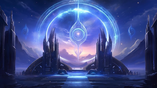 Portal celestial de neón