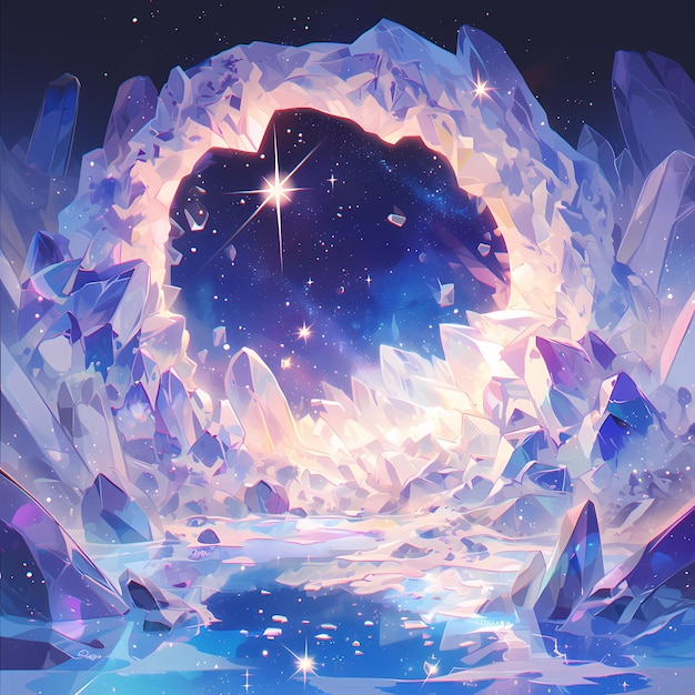 Portal de Cristal Místico para o Cosmos