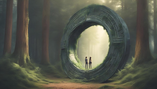 portal na floresta com os humanos