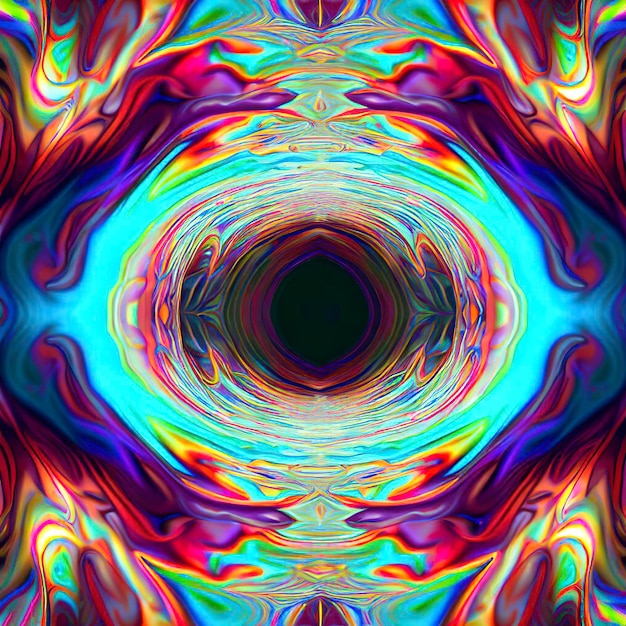 Portal de viaje de ácido psicodélico colorido abstracto