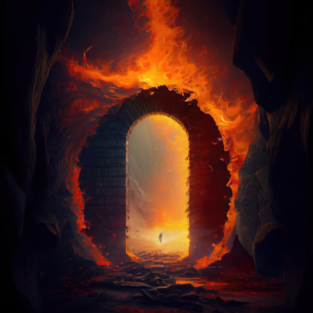 Portale öffnen sich zum feurigen Unterwelttor der Hölle