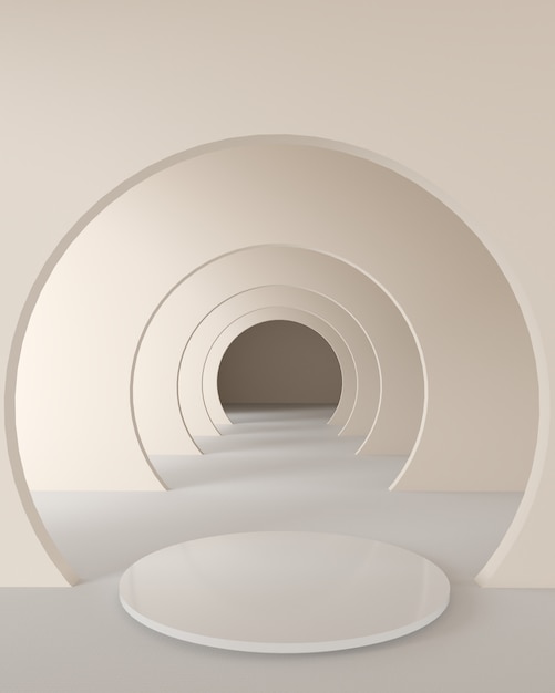 Portas em forma circular. Renderização 3D abstrata
