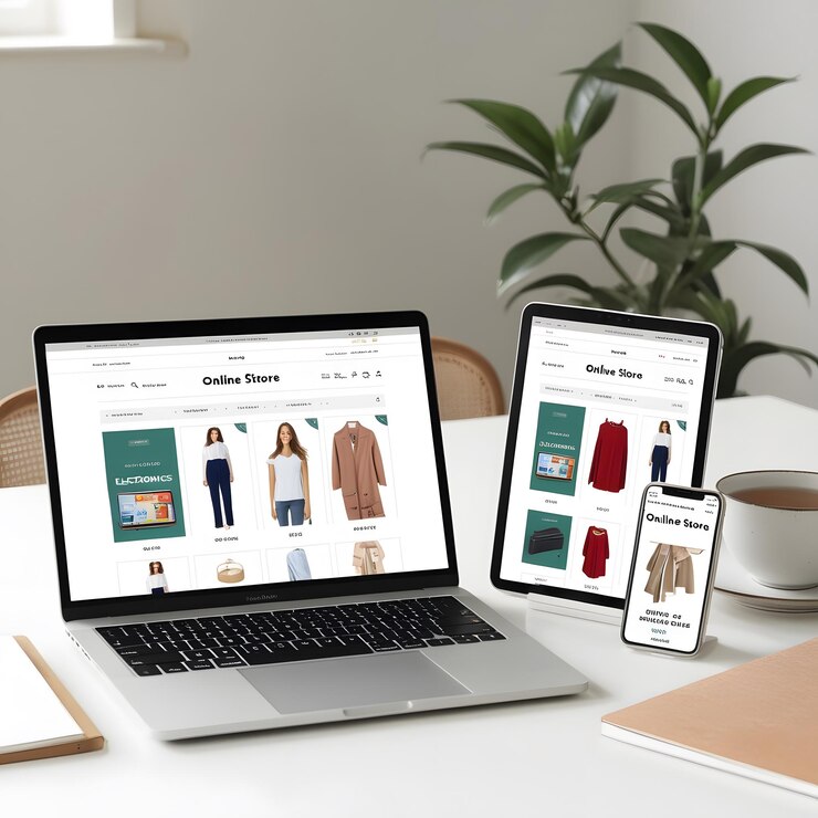 un portátil y un portátil están abiertos a una página web