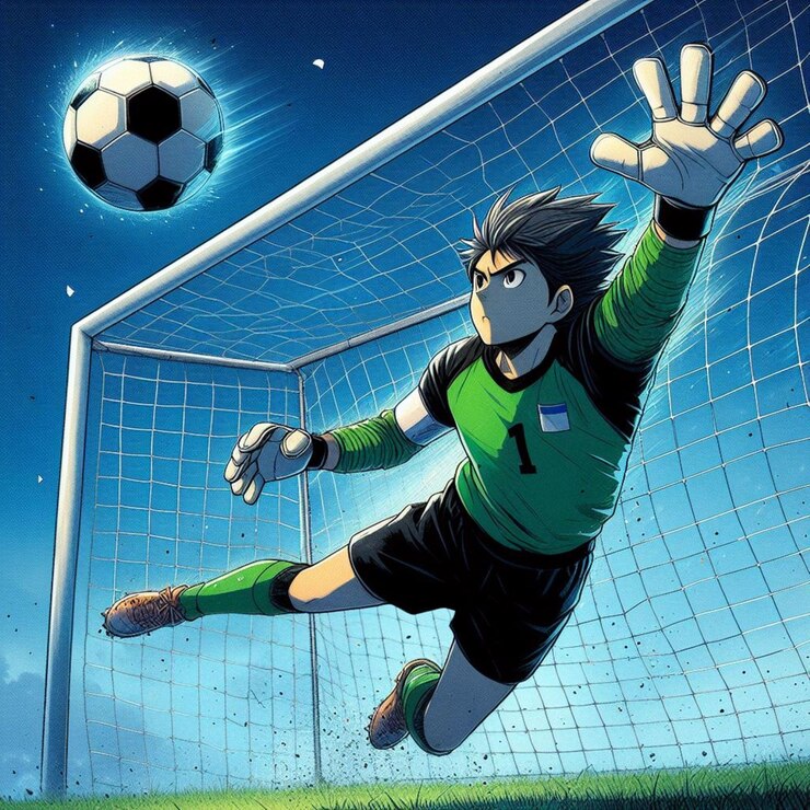 Portero en estilo anime