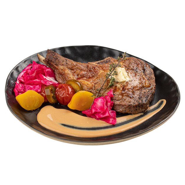 Portion Gourmet-Rindfleisch-Steak mit Sauce