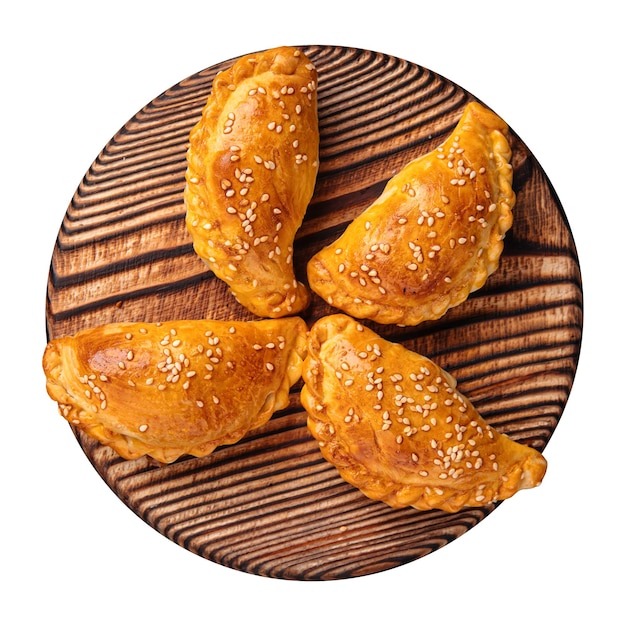 Portion usbekische Samsa mit Fleisch und Zwiebeln