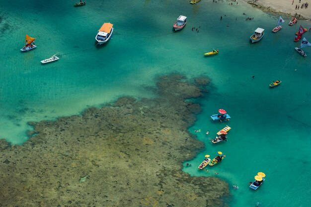 Porto de Galinhas Strand Ipojuca in der Nähe von Recife Pernambuco Brasilien Luftbild