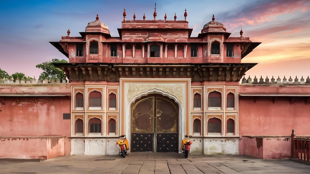 Foto portões do palácio da cidade de jaipur decoração tradicional da índia