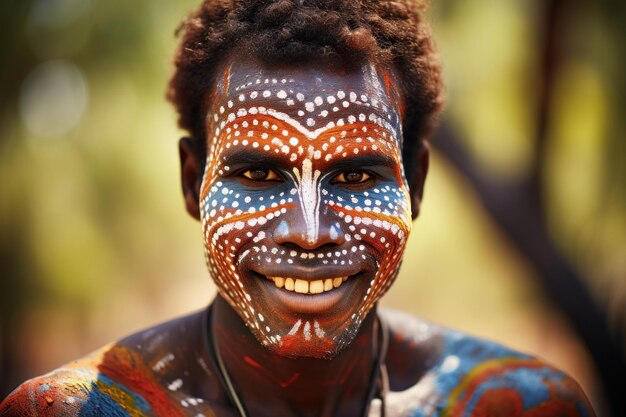 Foto porträt, das das reiche erbe der australischen ureinwohnerkultur zeigt mann