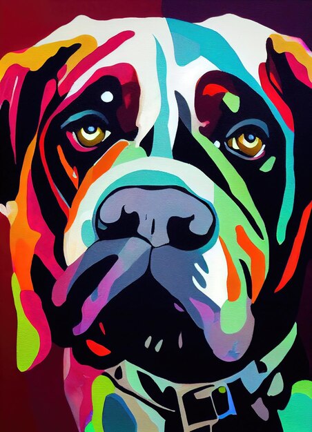 Porträt der Bulldogge Farbe Pop-Art-Illustration