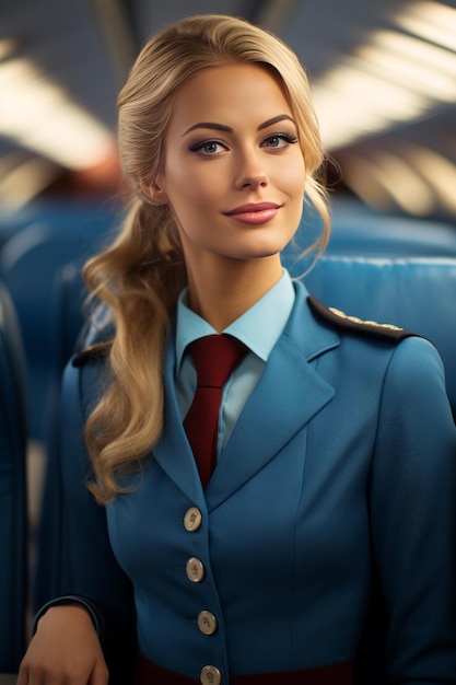 Porträt der generativen KI der Stewardess