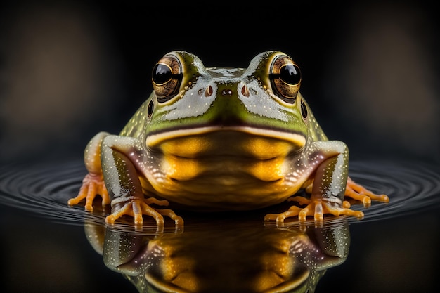 Porträt der grünen Froschkröte im natürlichen Lebensraum