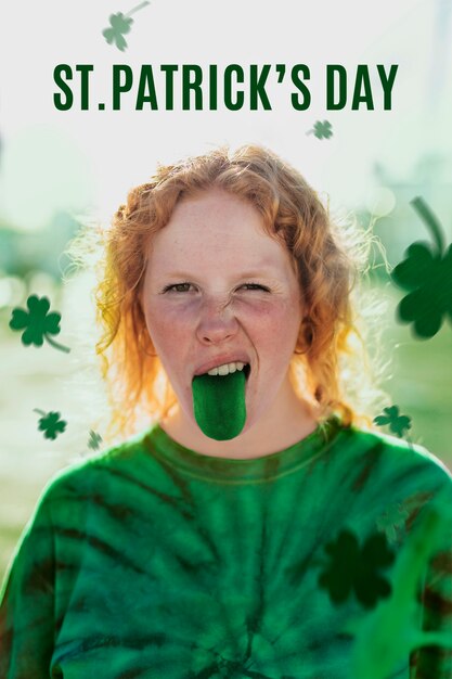 Foto porträt der person auf st. patricks tag