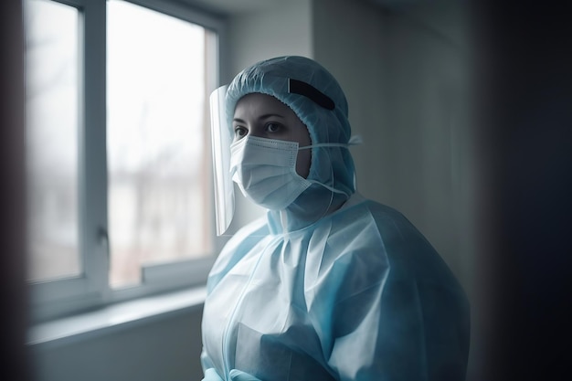 Porträt des Arztes in Schutzkleidung im Krankenhaus