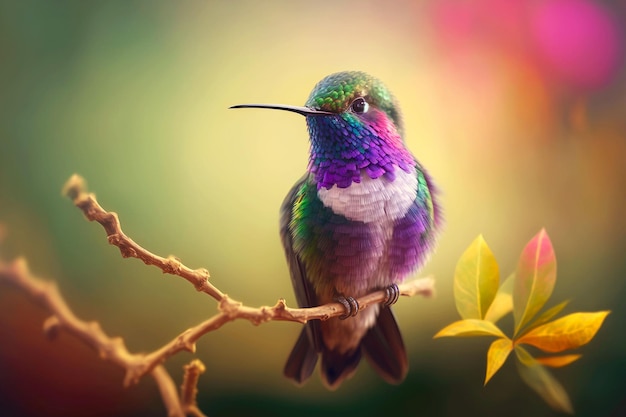 Porträt des Kolibris in einer generativen ai der natürlichen Umgebung