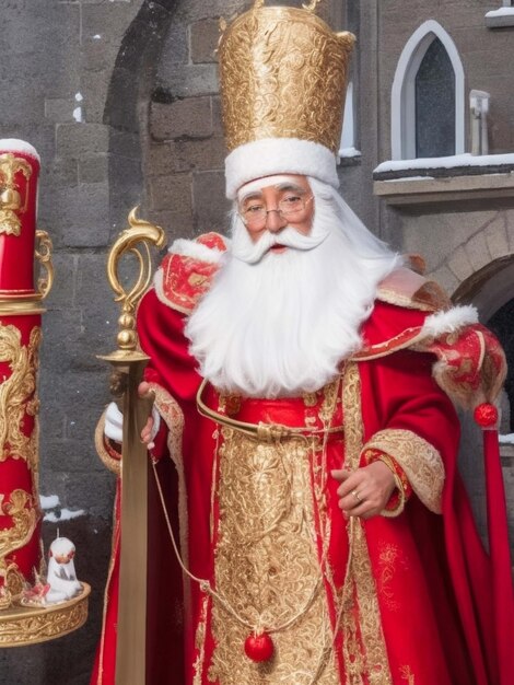 Foto porträt des niederländischen weihnachtsmanns  ⁇ sinterklaas ⁇  bei seiner ankunft in der stadt