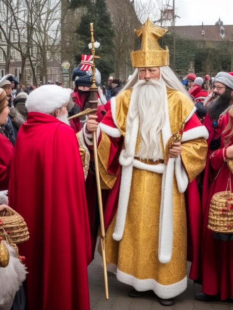 Porträt des niederländischen Weihnachtsmanns  ⁇ Sinterklaas ⁇  bei seiner Ankunft in der Stadt