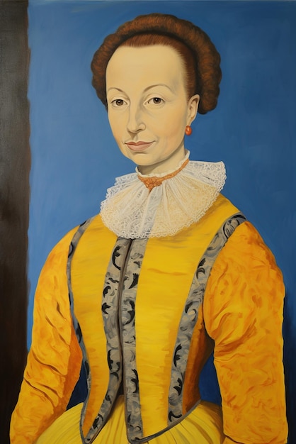 Porträt einer Dame im gelben Kleid