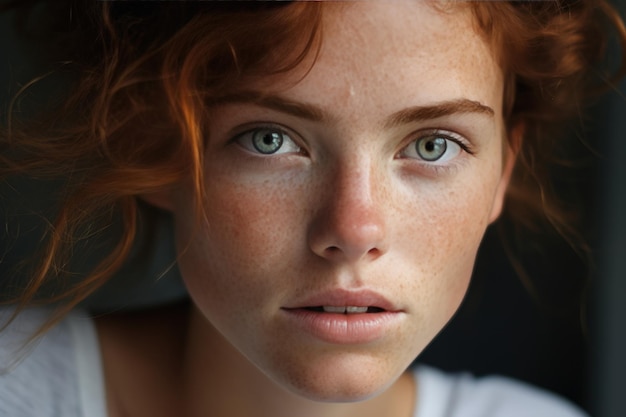 Porträt einer Frau mit Freckles