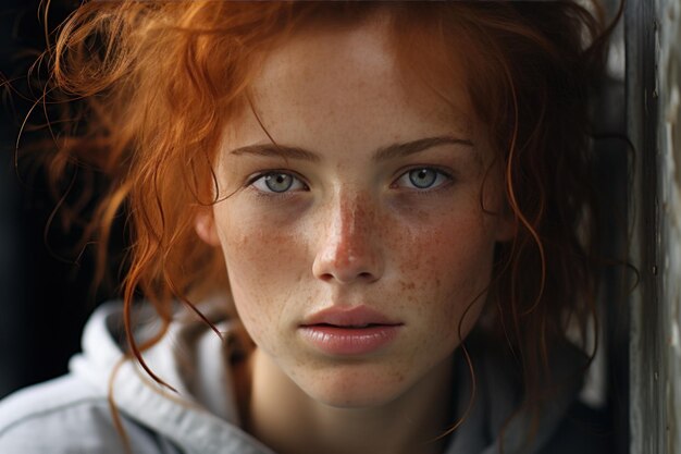 Porträt einer Frau mit Freckles