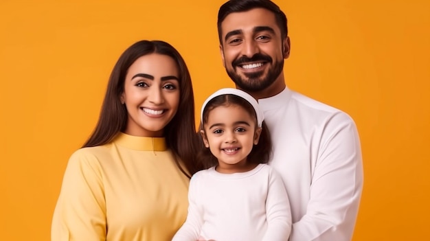 Porträt einer glücklichen Familie aus dem Nahen Osten