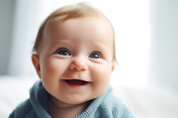 Porträt einer glücklichen, süßen, generativen Baby-KI