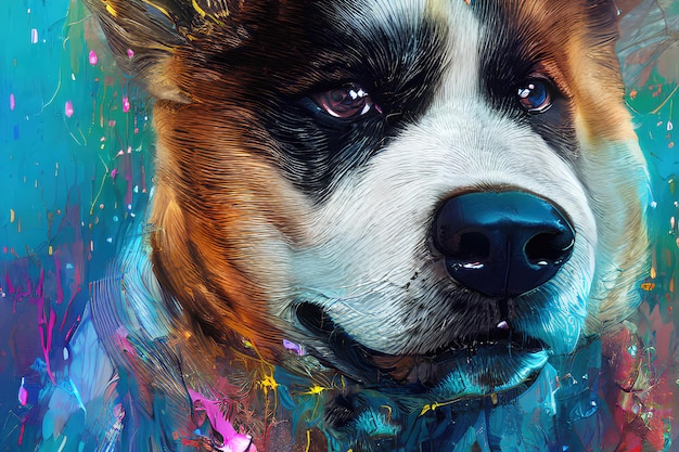 Porträt einer Hundefarbillustration