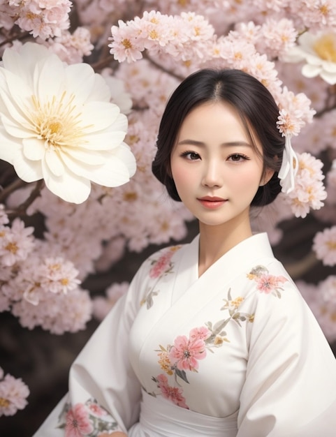 Porträt einer japanischen jungen Frau mit idealem Aussehen