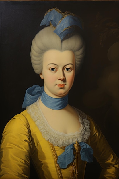 Porträt einer jungen Frau mit blauer Schleife
