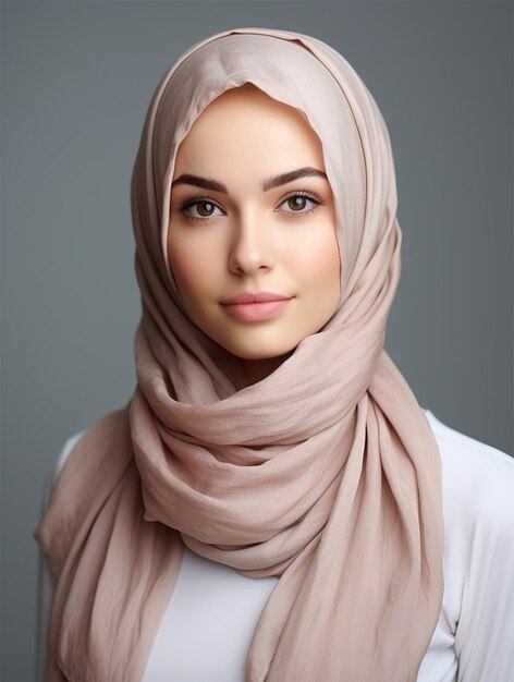 Porträt einer jungen schönen Frau im Hijab mit einem sanften Lächeln