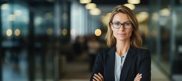 Porträt einer lächelnden Geschäftsfrau mit hoher Position