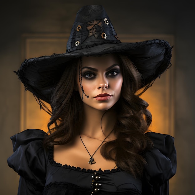 Porträt einer schönen Frau im Halloween-Kostüm