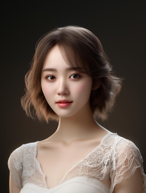 Porträt einer schönen, gesunden Asiatin vor sauberem Hintergrund