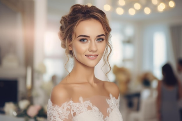 Porträt einer schönen, glücklichen Braut
